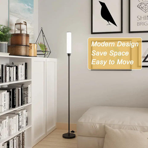 Floor Lamp With Remote Control Dope Bright LED Standing Light For Living Room Bedroom Office Stepless 3000K-6000K Black