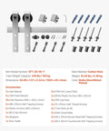 5Ft Brushed Nickel Sliding Barn Door Hardware Kit with 330 lb capacity, includes track, J shape rollers, screws, and spacers.