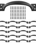 Black Barn Door Handles 20 Pack 5.4 Inch Vintage Gate Cabinet Pulls For Kitchen Cupboard Furniture Drawer Hardware Durable Metal Construction With 80 Screws Included Super Easy Install.
