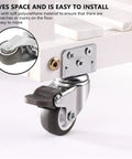 Heavy Duty Furniture Castors Set Four Pack With L Shaped Soft Rubber Wheels For Tables Carts And Benches Quiet Swivel