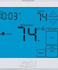 Front view of Massive 13 Inch Touchscreen Thermostat With 7 Day Or 5 1 1 Schedule 3 Heat 2 Cool Zones Auto Changeover Config