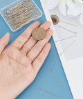 40mm 304 Stainless Steel Head Pins For Jewelry Making 21 Gauge Open Eye Pins Dual Color Gold And Silver 160 Pcs Set for loose pins on hand