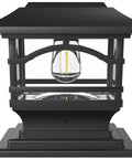 Need These Tight Solar Post Cap Lights For Fences Decks And Patios Featuring Killer Edison Style Bulbs That Auto Trigger At Dusk In Fresh Slate Black Trim, aluminum body with clear glass bulb.