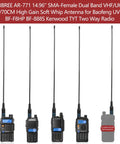 Dual Band Ham Radio Antenna 15.15 Inch Soft Whip SMA Female Connector For Baofeng UV5R Mini BF F8HP two-way radios display