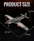 P51 Mustang Fighter Jet Building Block Set With 258 Pieces For Military Enthusiasts And Builders Gift For Kids And Adults Totally Realistic Scale Model measurements