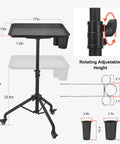 Heavy Duty Salon Tray Cart With Adjustable Height Rolling Tray Metal Tattoo Tray With Tool Holder And Storage Trolley