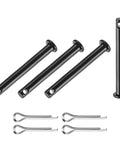4 Pack M4x35mm Clevis Pins With Single Hole, Black, Pro Grade Heavy Duty Quick Release Pins For Agricultural, Aviation, Construction, Machinery Linkages, Suspension, Hinges, Rigging, Ship Gear, And Furniture Assembly, with cotter clips
