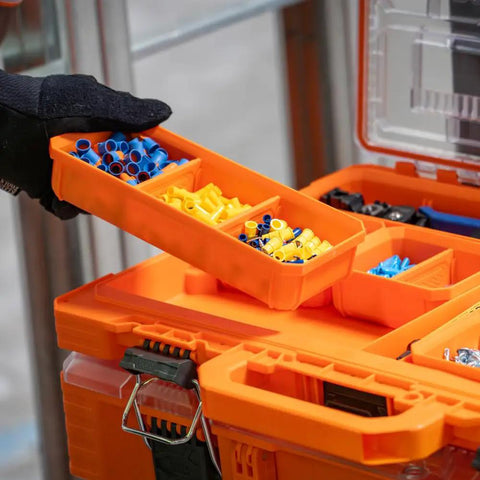 MODBOX Replacement Bins Four Pack Rectangle and Square Bins for Short Component Boxes with Removable Dividers in toolbox