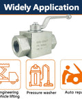 Autovo hydraulic ball valve, 3/8 inch NPT, two-way shut-off, lever, high-pressure; front view