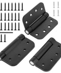 Adjustable Spring Door Hinges 4x4 Inch Self-Closing Matte Black Stainless Steel Mortise Hinges With 5/8 Inch Radius Corner