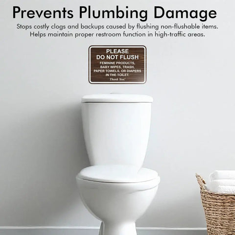 Please Do Not Flush Sign For Bathrooms Classic Framed Etiquette Notice 4 By 6 Inch Brushed Silver Frame 1 Pack Keeps Your Pipes Flowing By Reminding Guests Not To Flush Wipes Diapers Or Trash