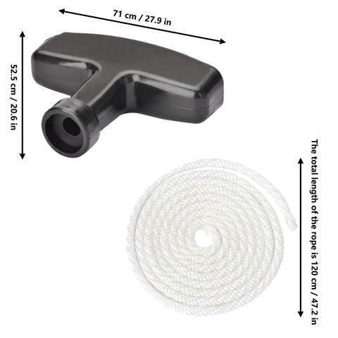 2 Pack Recoil Starter Rope And Handle Set For Gas Engines Replacement Pull Cord With Durable Nylon Rope And Hard Plastic Handle