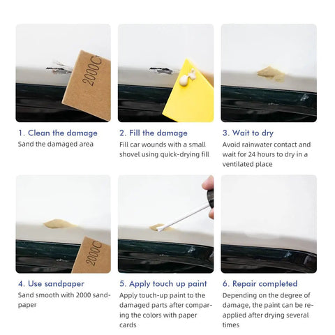 Step-by-step guide to using Burgundy Velvet Touch Up Paint Kit For Ford Cars DIY Scratch Repair Quick And Easy Fix