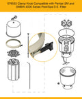 Slick Pool Filter Pump Clamping Band Knob Fits Pentair SMBW 2000 4000 Series Replace 076033 with clamp strap and diagram.