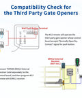 Diagram showing M12 4 Button Remote Control 2 Pack for Automatic Swing and Sliding Gate Opener Wireless Key Fob with ERM12 receiver setup.