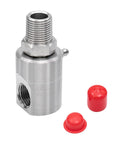 One Half Inch NPT Hose Reel Swivel With Grease Zerk Rugged Beefy High Pressure Joint For Home And Industrial Hose Reels Built Tough To Take A Beating In Harsh Environments With Smooth 360 Degree Rotation, steel swivel with red caps