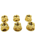 Beefy Aerospace Grade Titanium Nuts M6 M8 M10 M12 Hex Flange Bolts for Locomotive Motorcycle Bicycle Car Boat Brake Accessories Pack of 5 Gold Finish High Strength and Corrosion Resistant