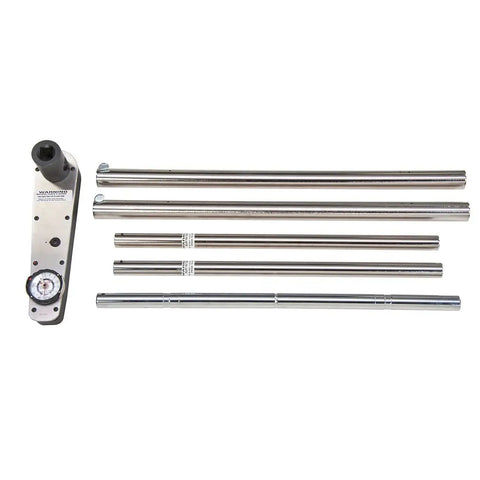 1 Inch Drive Dial Torque Wrench With 400 To 2000 Ft Lbs Range, Precision Mechanical Gauge For Heavy Duty Fastening, Pro Grade High Torque Tool For Automotive, Heavy Equipment, And Industrial Use, silver with extension bars