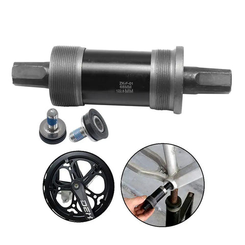 68x123mm Square Taper Bottom Bracket Upgrade for 68mm Shell and 123mm Spindle Length with installation details