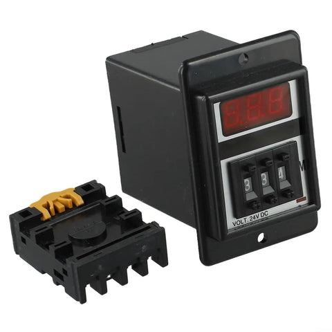 8 Pin AC 220V Time Delay Relay For ASY 3D Panel Mount With Adjustable 999S 999M Timer Switch Industrial Control For Street Lighting And Automation Precise Delay Settings From Seconds To Minutes black panel-mounted relay with 8-pin socket