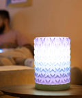 Gradient translucent blue to purple 3D printed lamp using PetG Filament 1.75mm, ideal for home decor and artistic displays.