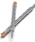 SDS Plus rotary hammer drill bit, 1-3/8 in, gray steel with orange tips, pair shown
