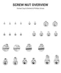 Camera Screw Set AAK2326 26 Pcs For Accessories With Socket Cap Slotted And Phillips Screws Six Types displayed.