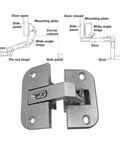 Heavy Duty Adjustable Concealed Door Hinges With Quiet Smooth Operation Zinc Alloy Pie Cut Corner Hinges diagram