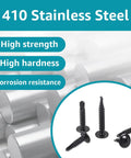 Bulk 400 Pack Self Tapping Screws For Metal And Wood Size 8 And 10 410 Stainless Steel Self Drilling Truss Head Black Oxide Finish