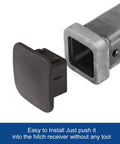 2 Inch Tow Receiver Hitch Cover Plug Cap Black Durable 2x2 Receiver Tube Plug That Stays Put And Goes On Easy Fits Toyota Ford GMC Jeep Chevy F150 4Runner Lexus And More Ball Insert Included