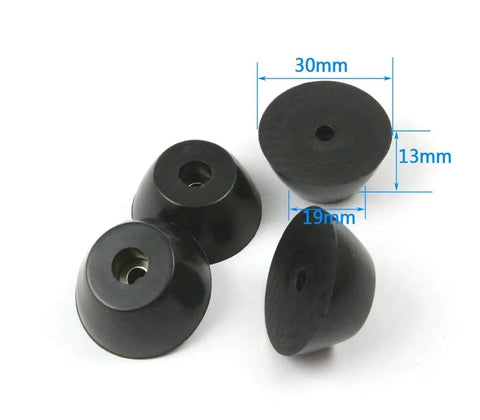 Top Shelf 24 Piece Set Premium Rubber Furniture Chair Leg Protectors With Killer Grip Heavy Duty Floor Glide Pads Super Smooth Ride Anti Scratch Shields 30X19X13Mm rubber glide pads showing 30mm x 13mm size.