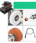 Compact Mini Electric Belt Sander With Multifunctional Polishing, Grinding, And Knife Sharpening Capabilities, showcasing sanding belt and polishing tools.