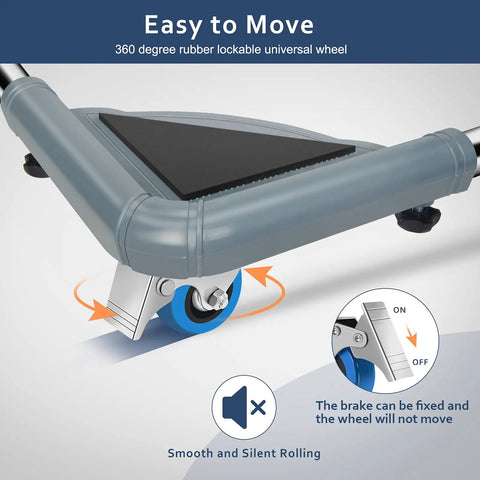 Adjustable Mobile Roller Stands For Mini Fridge And Washing Machine Telescopic Universal Base Dolly With Heavy Duty Swivel Casters Slick Roll No Sweat Setup Grey Gear close-up of rubber lockable wheel and brake system.