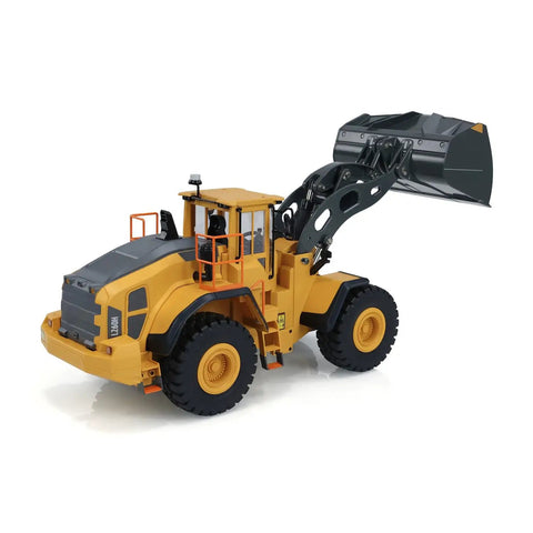 Badass 1/16 Scale RC Loader Built Like A Tank With Killer Four Wheel Drive And Heavy Duty Transmission, yellow remote control loader.