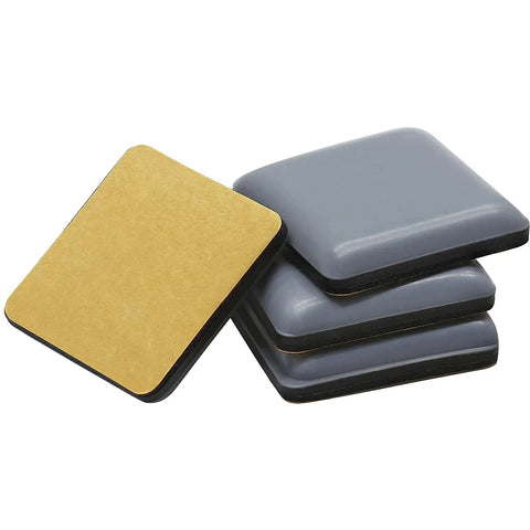 12 Pack 1 Inch Teflon Furniture Glides Pads With Self Stick Sliders For Carpet Tile And Hardwood Floors, square blocks
