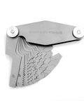 30 Degree Screw Pitch Gauge Set 12 Pcs Stainless Steel T Thread Measuring Tool For Accurate Thread Pitch Drill Bit Sizing Fastener Fit Pro Grade Machining DIY Projects, showing detailed blade arrangement.