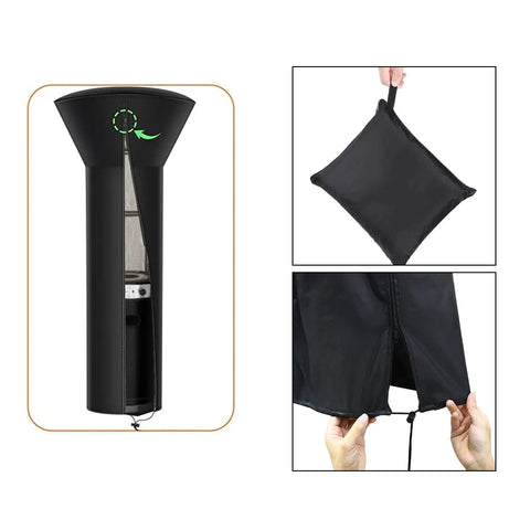 Waterproof Outdoor Patio Heater Cover With Zipper For Round Propane Heaters 88 Inch Height 33 Inch Dome 19 Inch Base Black Heavy Duty