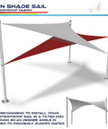 Waterproof Sun Shade Sail Rectangle 10x10 Ft Red Canopy for patio with UV block and D rings for easy setup