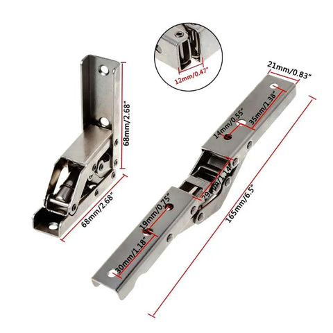 90 Degree Folding Door And Shelf Hinge Hidden Bracket Table Holder Furniture Hardware Set 2 Pack Rust Resistant Solid Steel