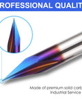 Top Shelf 5 Piece Cnc Router Bits Set For Wood Carving Uses Slick Quarter Inch Shank showing premium solid carbide bit tip.