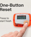 Portable Mini Digital Pedometer With LCD Screen Step Counter Tracking Walking Distance In Miles Calorie Burn And Exercise Time Plus Daily Target Monitor For Walks Runs And Daily Fitness On The Go Red, one-button reset