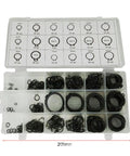 External Snap Ring Assortment Kit With 300 Pieces In 18 Sizes Black Metal Retaining Rings And Handy Storage Case For Industrial And Scientific Projects, open case 205mm x 103mm