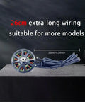 Powerful 1300KV Brushless Drone Motor For 2S To 6S Li-ion, 6 To 7 Inch Prop Compatibility, shown with 26cm wires