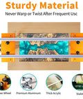 Top view of Slab Flattening Router Sled, 58 Inch Adjustable Planing Jig For Woodworking, orange color, premium aluminum.