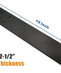 Top Mount Countertop Support Brackets Set Of Three Heavy Duty Black Steel Knee Wall Hidden Countertop Supports For Granite Quartz Marble And More Floating Shelf Brackets Wall Mount 15 Inch showing dimensions