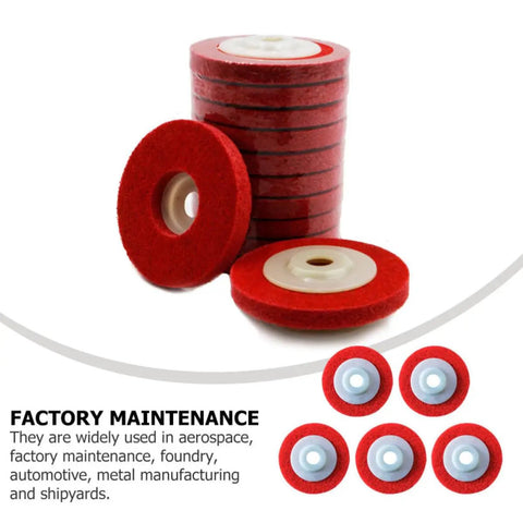 Nylon Grinding Wheels Set For Power Grinders, Pro Grade Polishing Discs, red abrasive wheels for metalworking and stainless steel