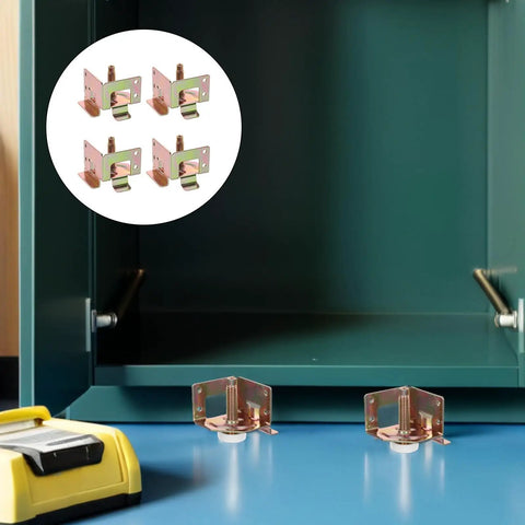 Heavy Duty Adjustable Furniture Leveling Feet 4 Pack Cold Rolled Steel With Lock Nut Levelers under cabinet in-use view
