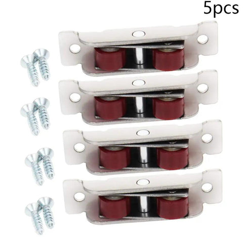 Heavy Duty Double Wheel Pulley With Slick Nylon Glide For Sliding Doors And Windows Hella Rugged Rolling Cabinet Track Wheels with screws.