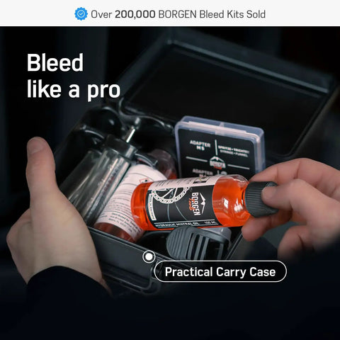 Pro Grade Brake Bleed Kit For Shimano Tektro And TRP Hydraulic Disc Brakes With Video Guide Includes 2x Mineral Oil Fluid in case