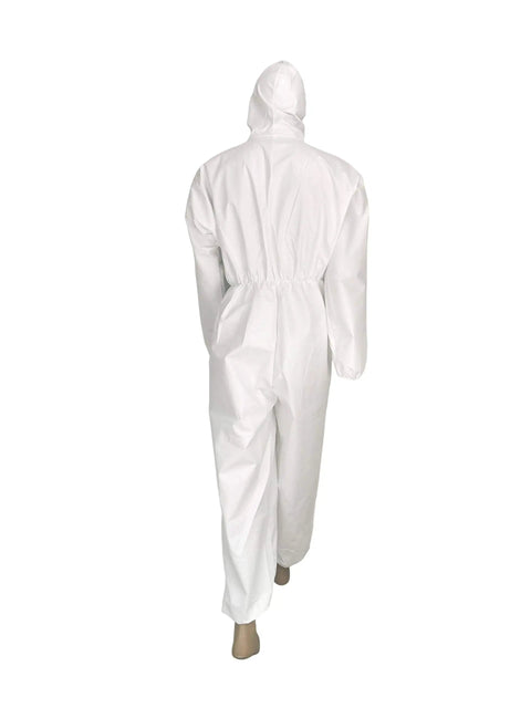 Hooded Disposable Isolation Coveralls For Non Medical Use Lightweight Protective Suit With Hood AAMI Level 1 Barrier AATCC 42 XL Size